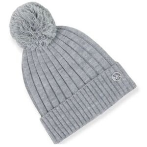 Michael Kors Ribbed Knit Pom Cuffed Beanie in Grey *NEW WITH TAGS*